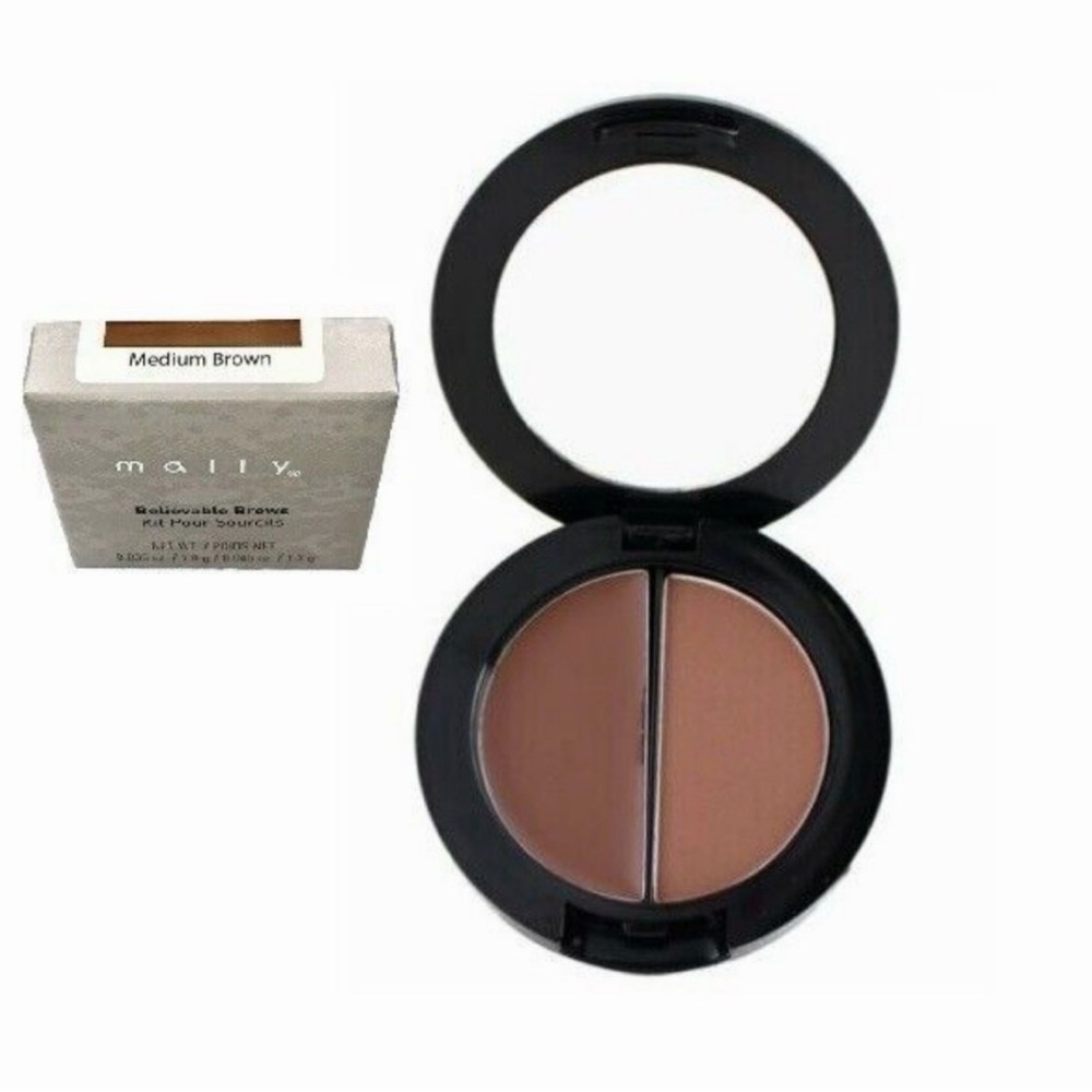 Mally Believable Brows Kit Two in One Shades Primer Powder Medium Brown New Box